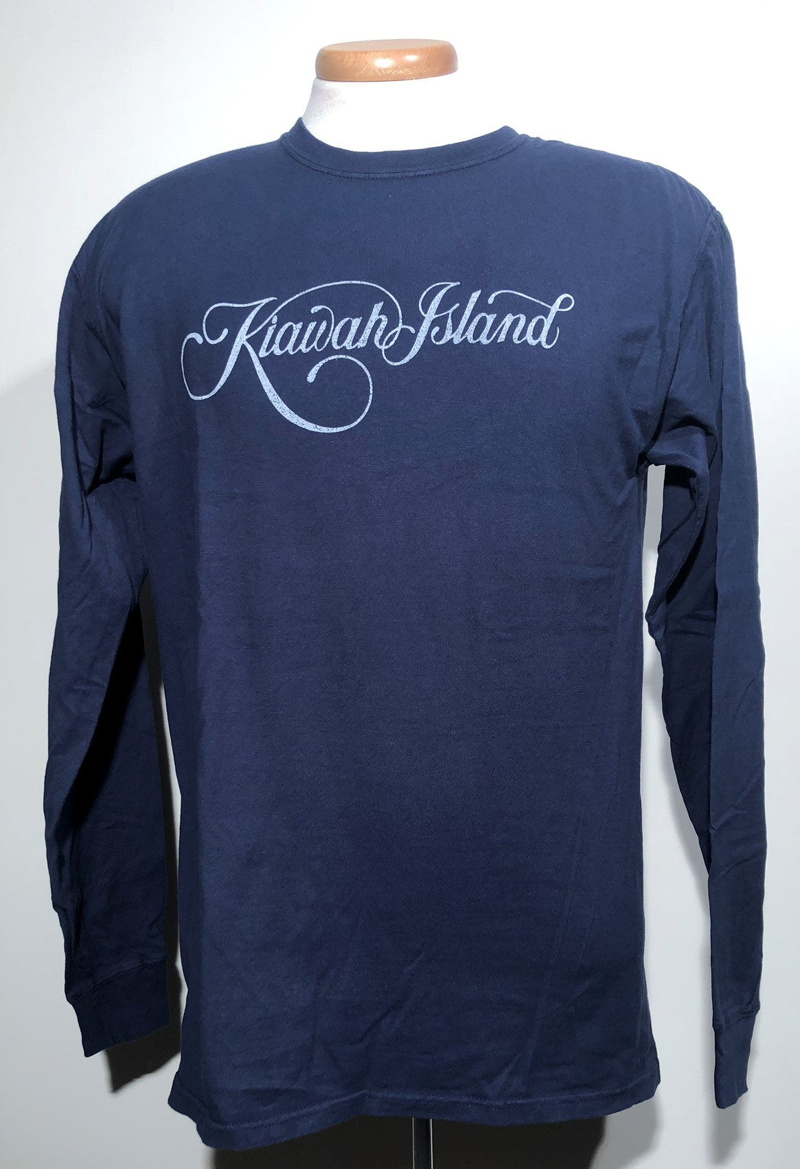 KI Script Unisex LS Comfort Wash Tee - Navy