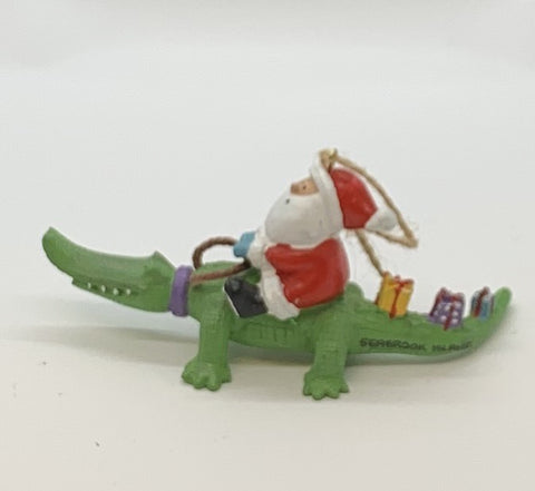 SI Santa on Gator Ornament