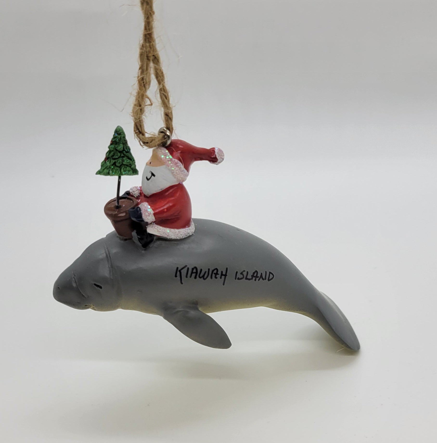 KI Resin Santa Riding Manatee