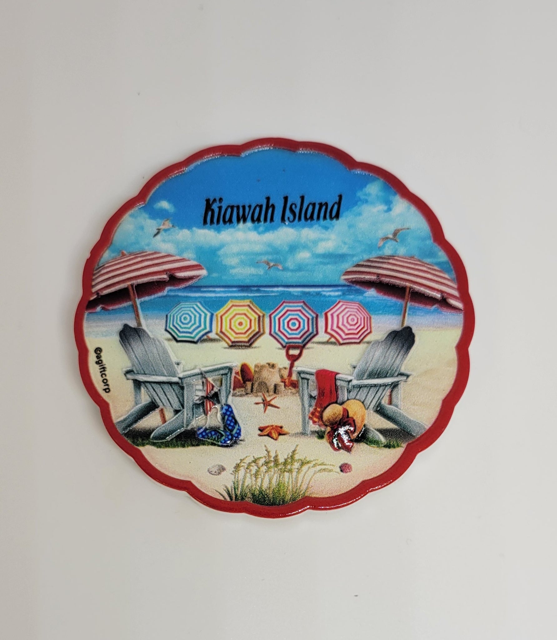 KI Beach Chair Round Magnet