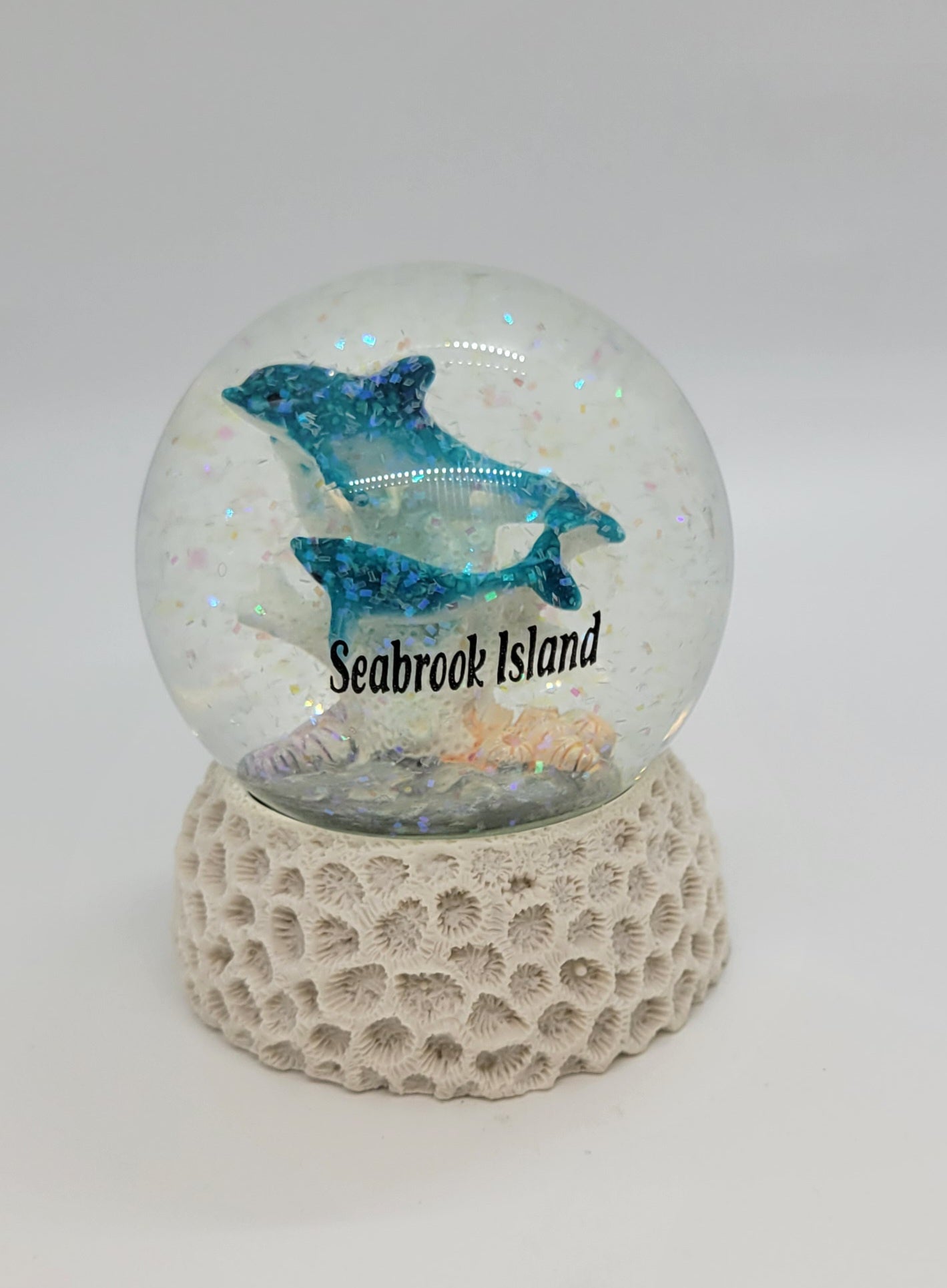 SI Dolphin Coral Resin Snowglobe