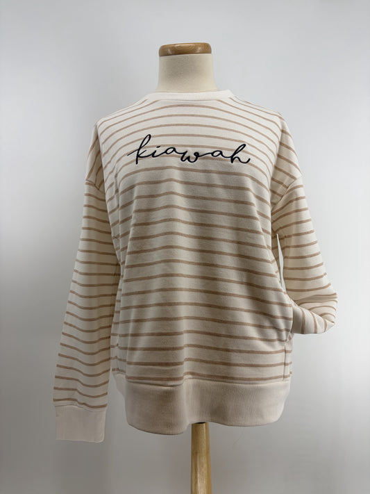 KI Big Cotton Everlee Striped Crew - Cafe