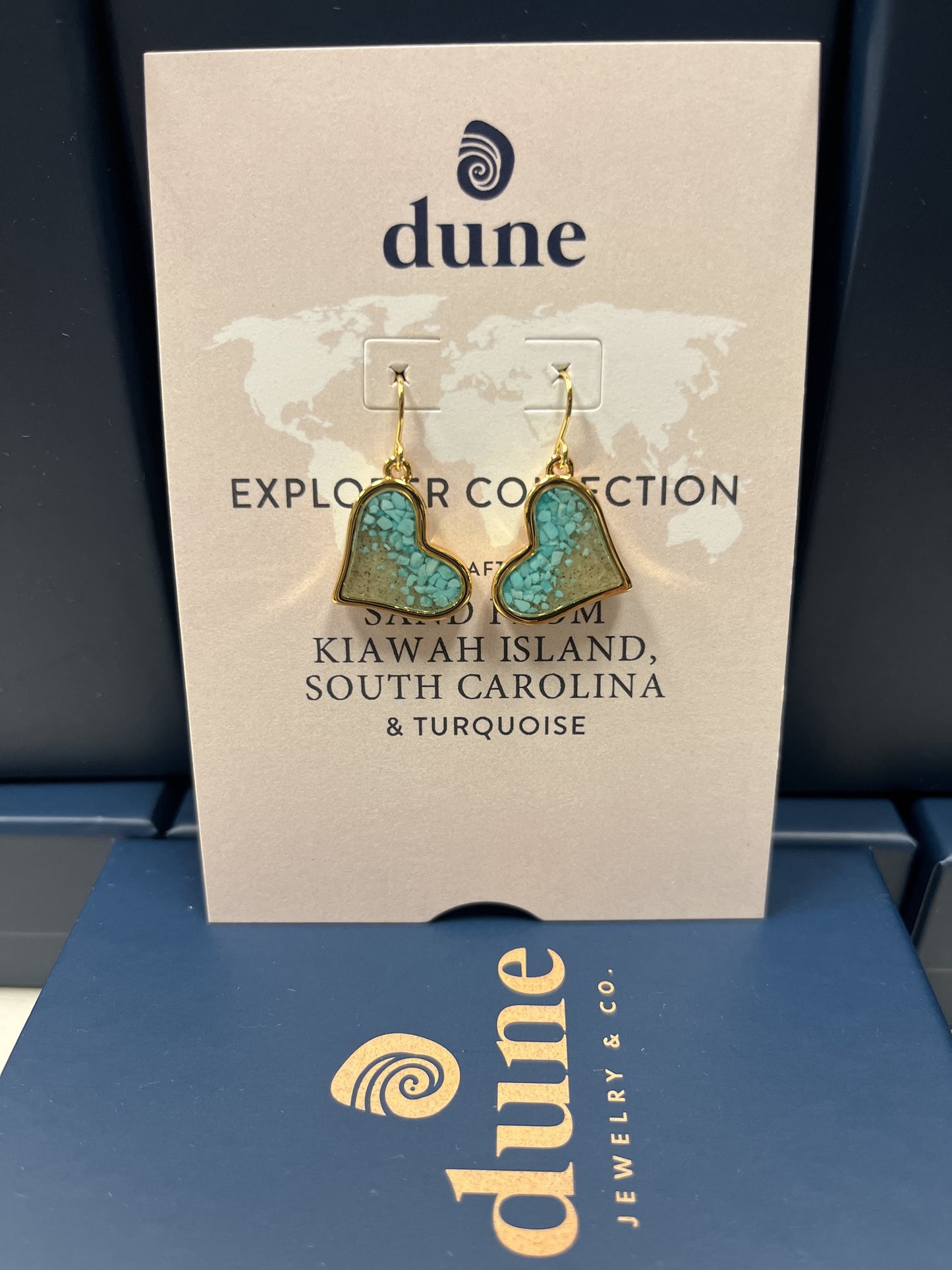 Heart Drop ER Gold Turq Gradient