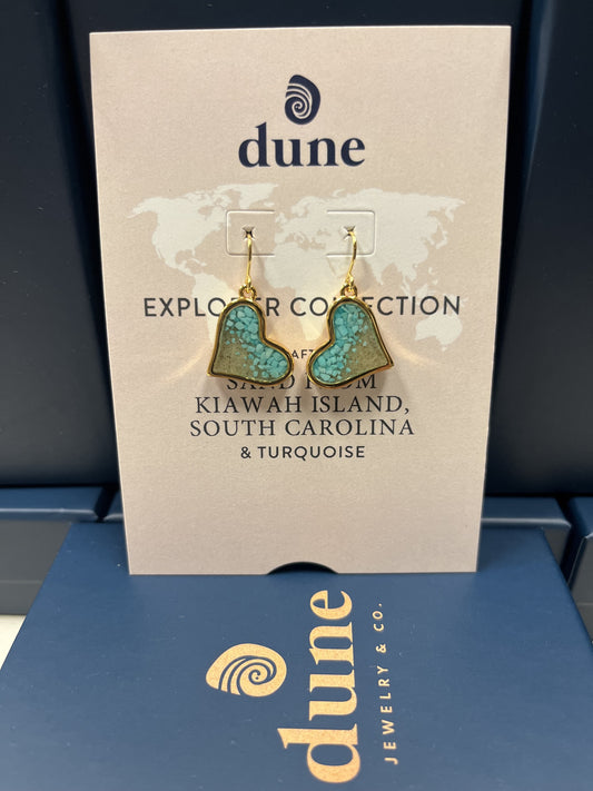 Heart Drop ER Gold Turq Gradient