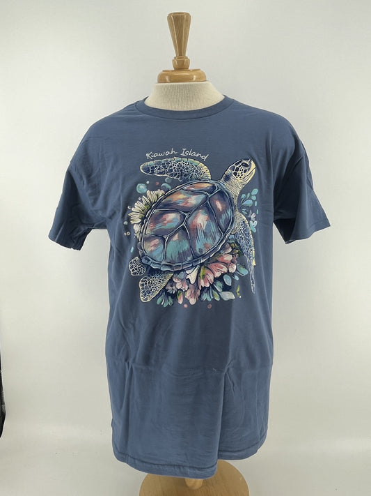 KI Adult Tee - Mardi Gras Turtle FF Indigo