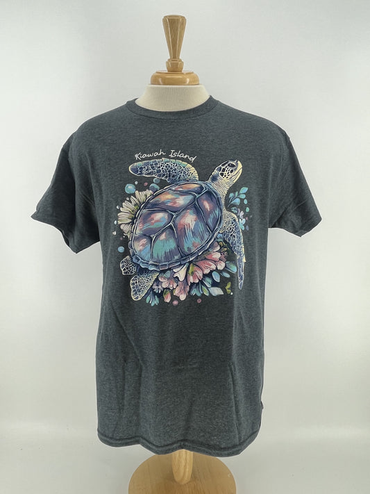 KI Adult Tee - Mardi Gras Turtle FF Charcoal