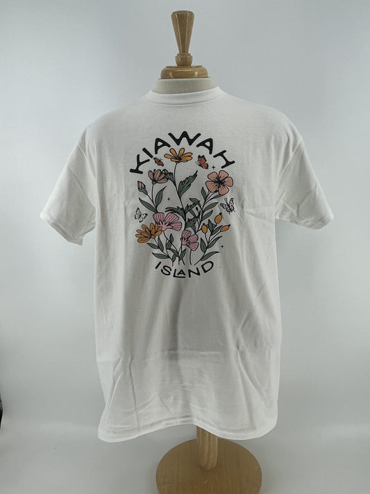 KI Adult Tee - Spring Wildflowers White