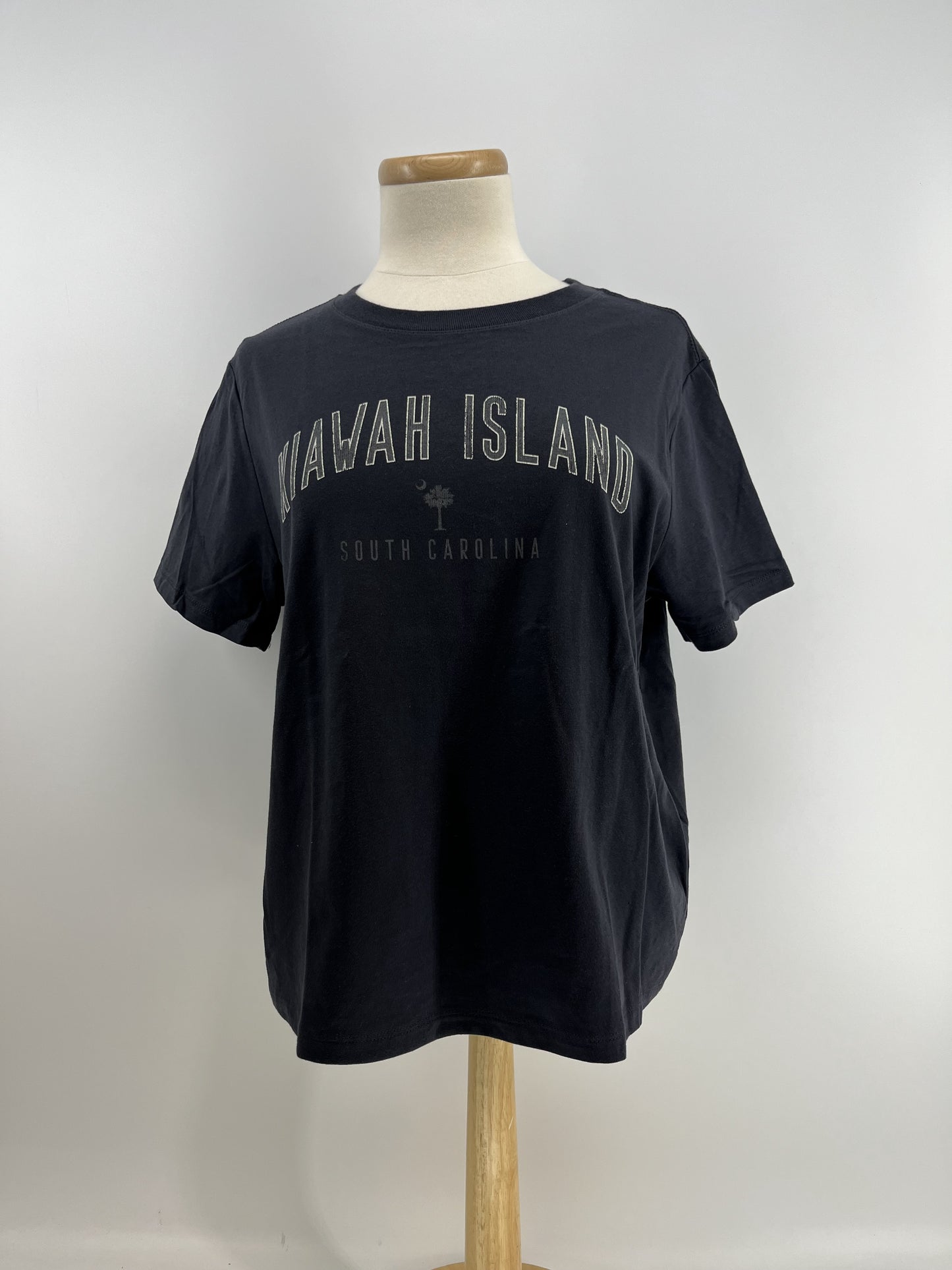 KI Ladies's Hvywt Boxy Tee - presque Palm Tree