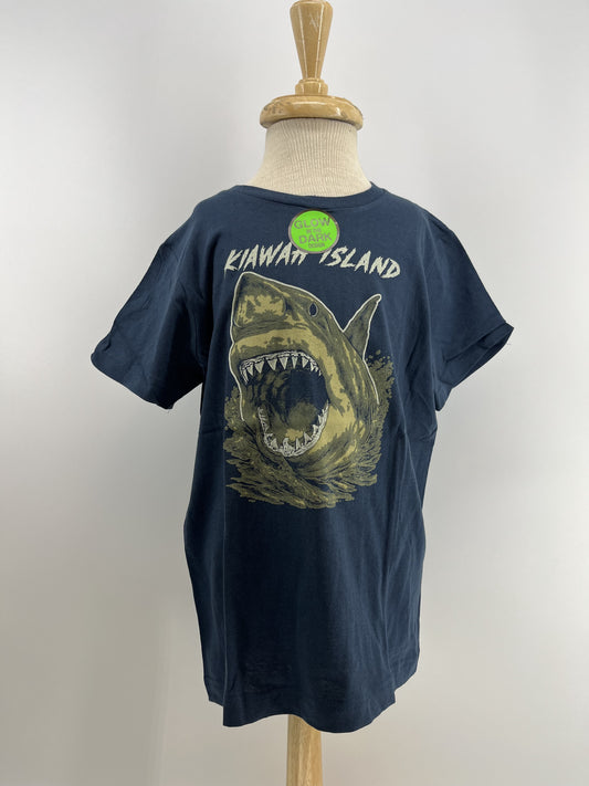 KI Youth Tee Alabaster Shark Navy