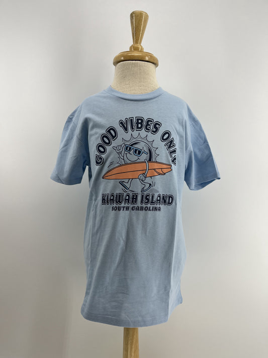 KI Youth Tee Sun of a Surfboard Lt Blue