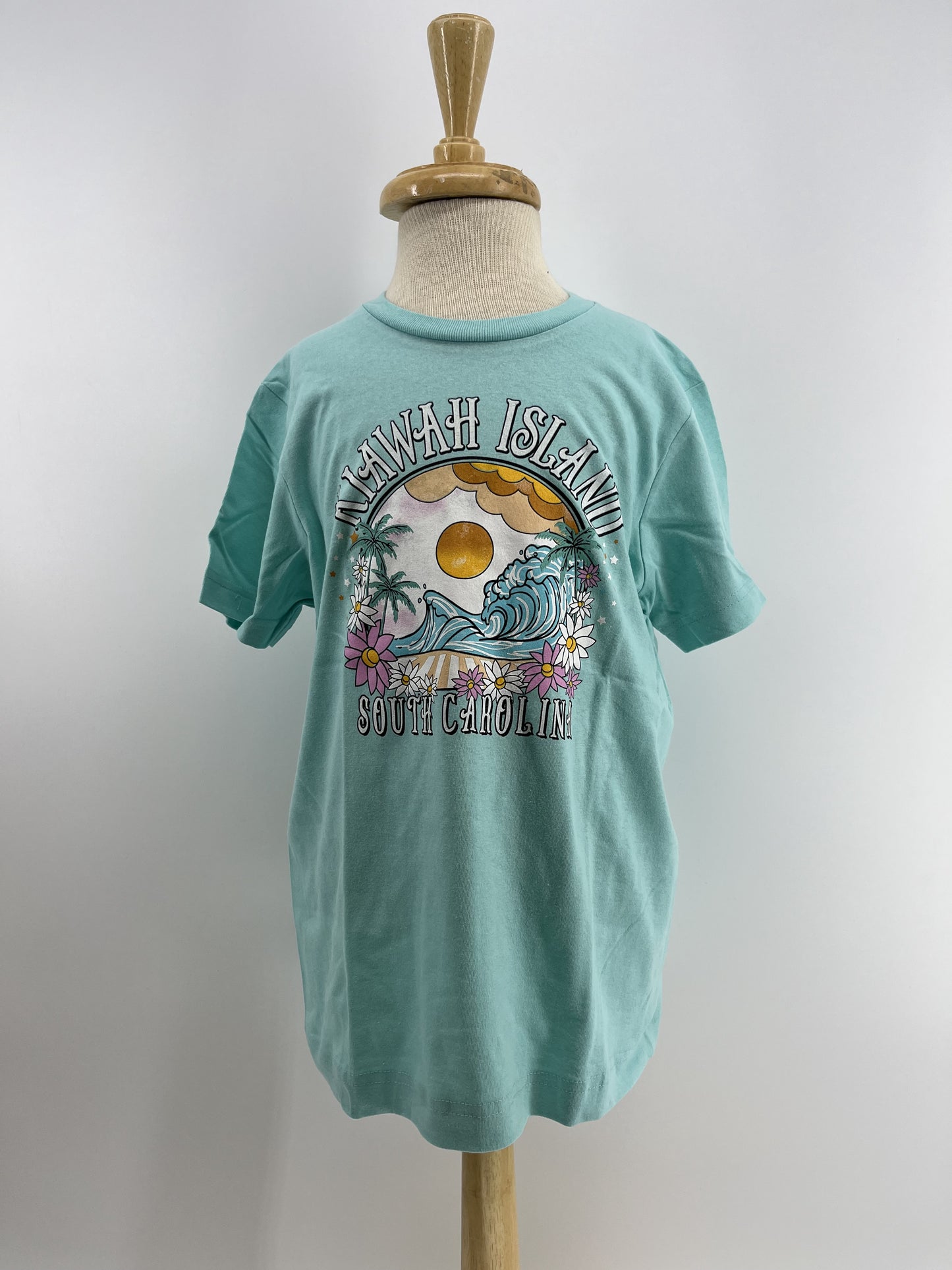 KI Yth Tee - Pastel Wave Palm w/ Stars - Mint