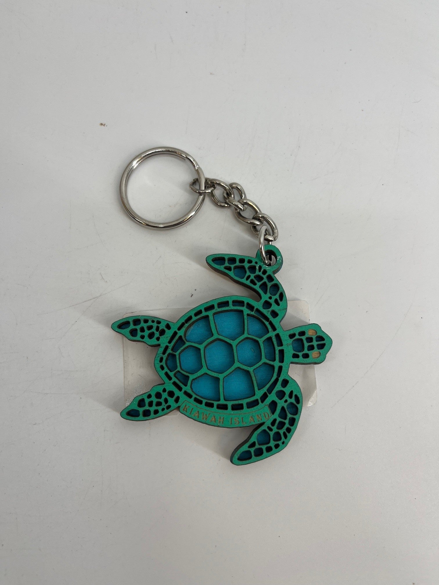 KI Bi-Level Wood Turtle Key Chain