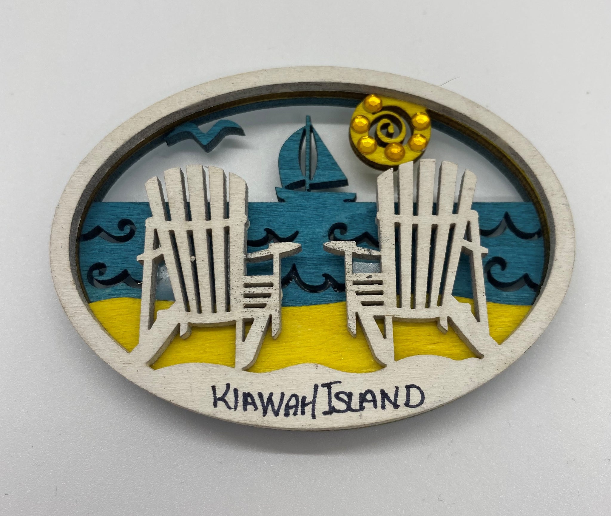 KI Wood Beach Chairs Magnet