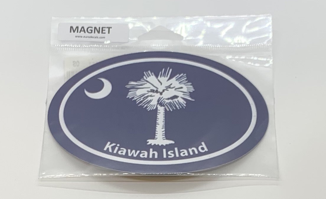KI Palm/Moon Blue Car Magnet
