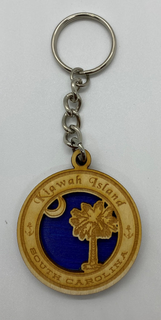 KI Bi-Level Wd Tree/Moon Keychain