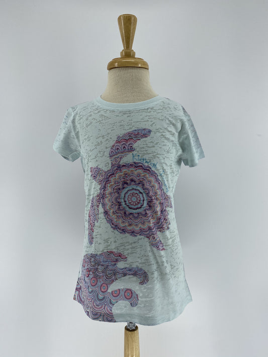 KI Girls Burnout Tee - Sugar Cookie Turtle Wave