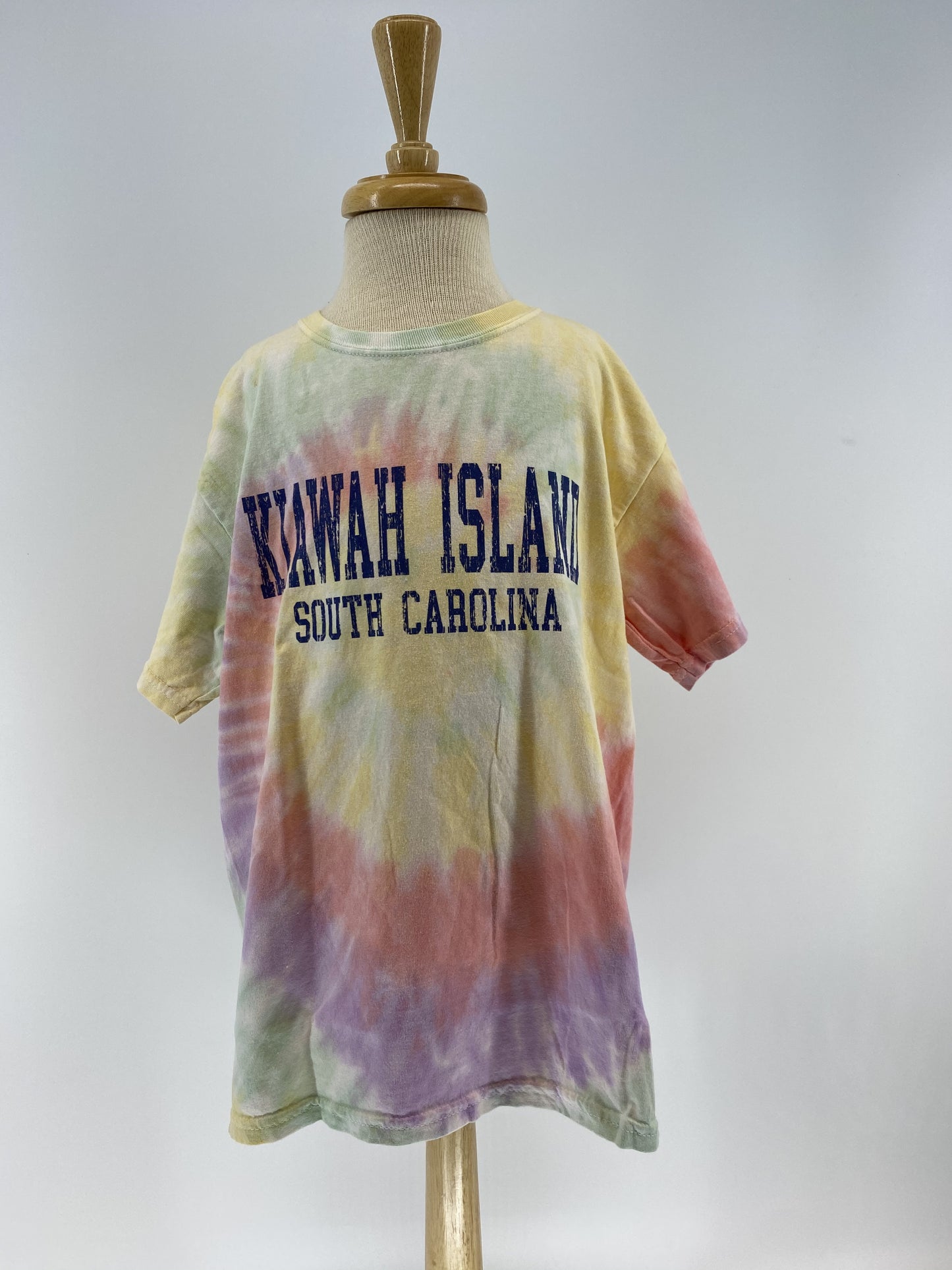KI Youth Tie Dye SS Tee - College Block - Rainbow