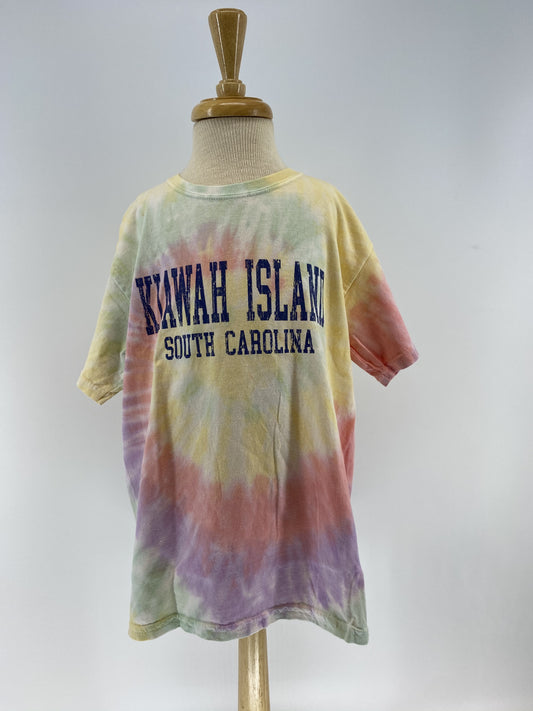 KI Youth Tie Dye SS Tee - College Block - Rainbow