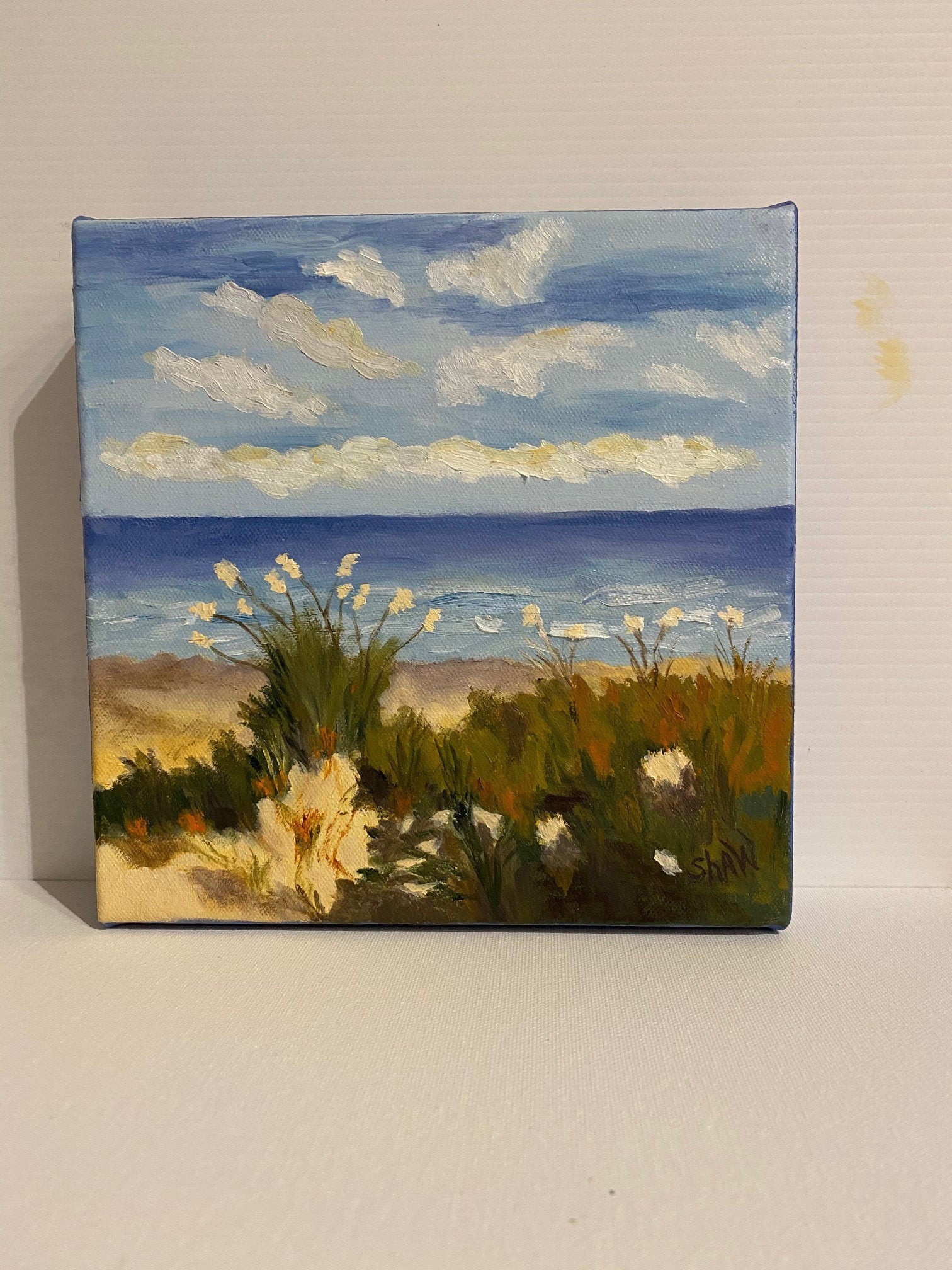 "Beach Times" Oil on Canvas 8x8 not framed