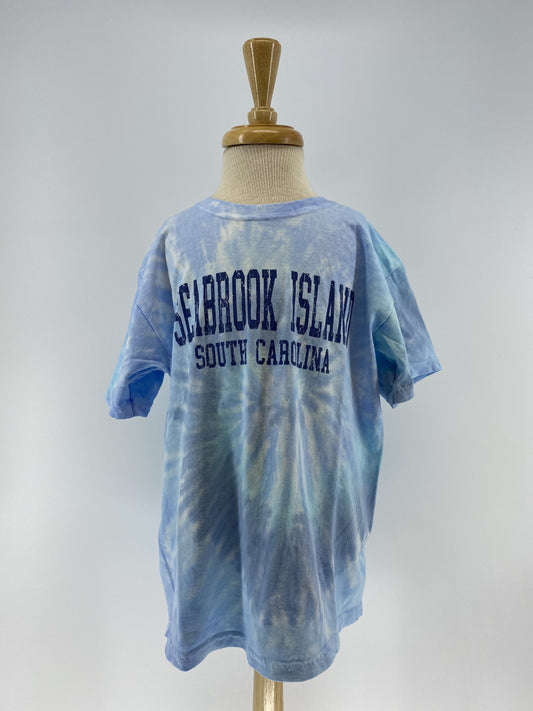 SI Youth Tie Dye SS Tee - College Block - Lagoon