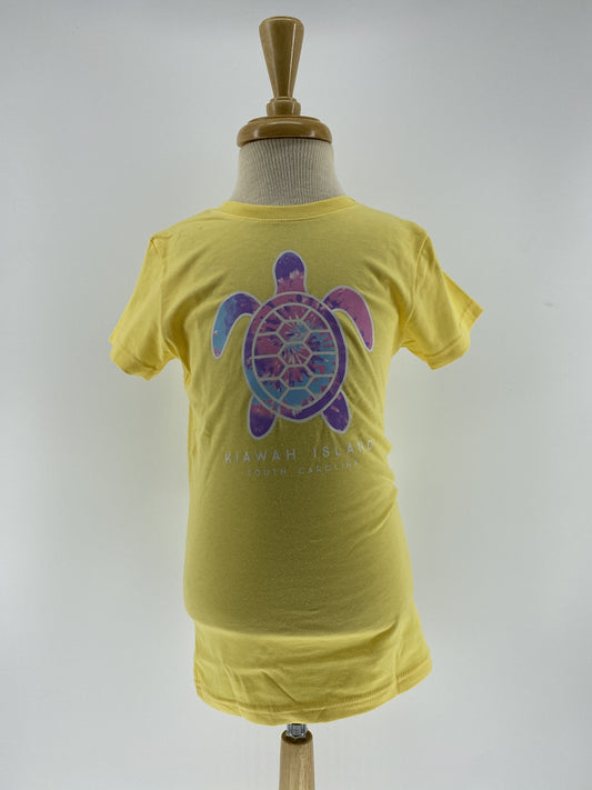 KI Girls Cotton Tee - Kaleidoscope Turtle