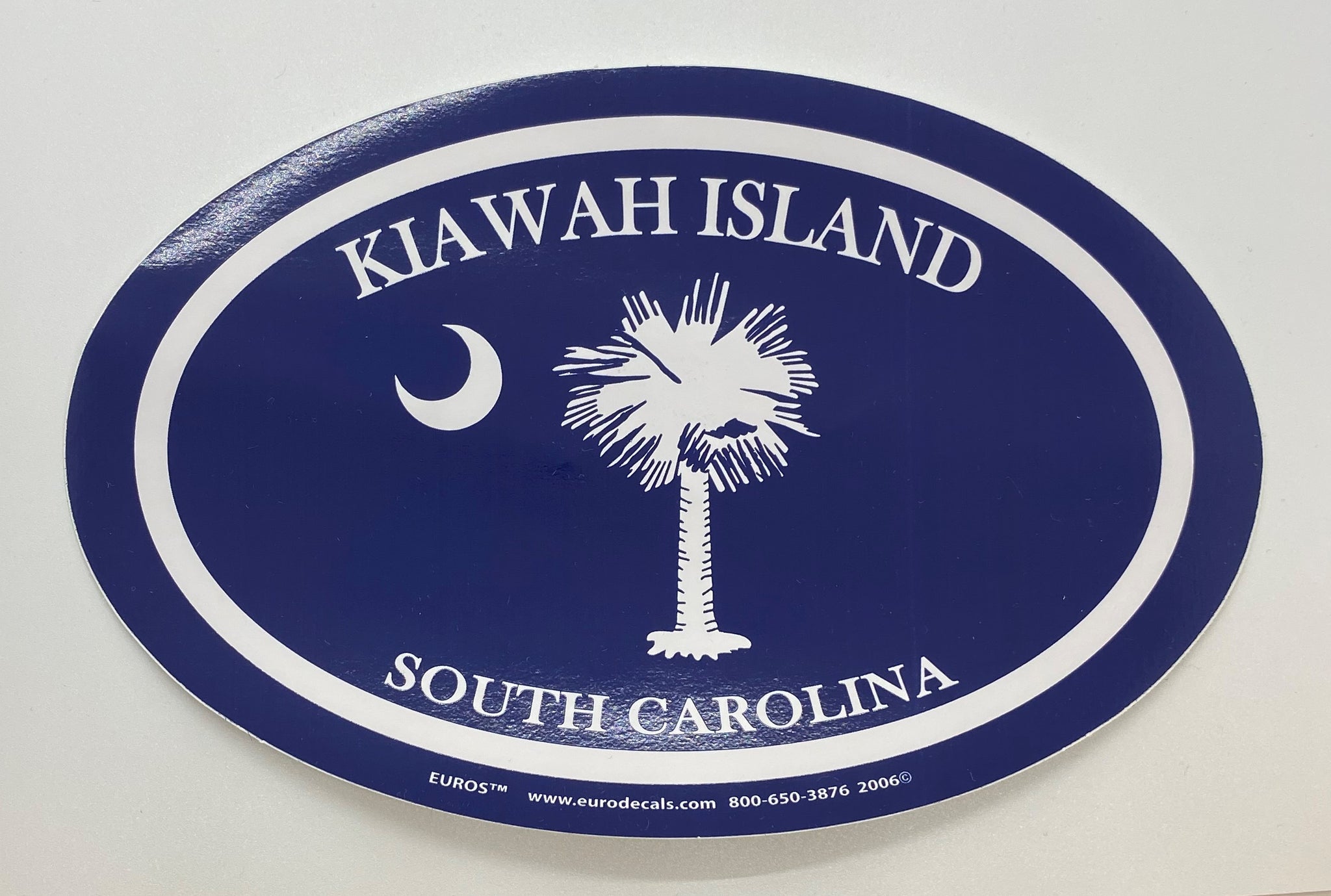 Large Blue Palm/Moon Decal