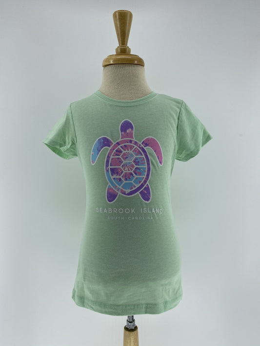 SI Girls CVC Tee - Kaleidoscope Turtle