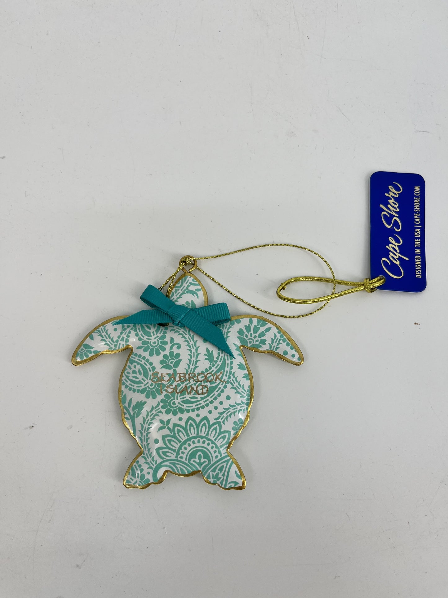 SI Pillowed Metal Turtle Ornament