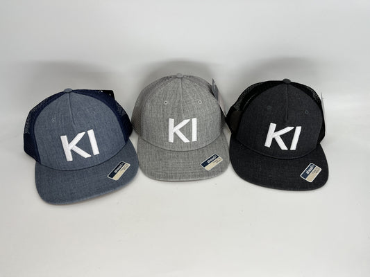 KI Text Hthr Mesh Back Snap Hat