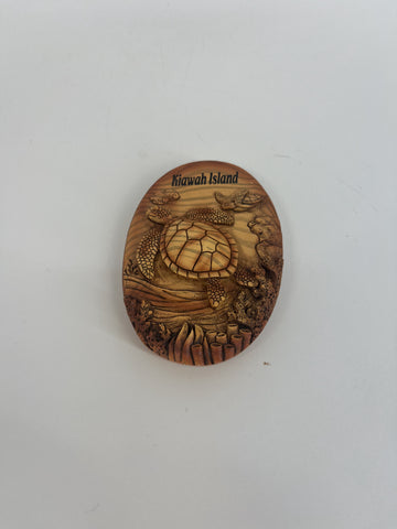 KI Turtle Wood Oval Resin Magnet