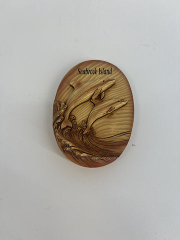 SI Dolphin Wood Resin Magnet