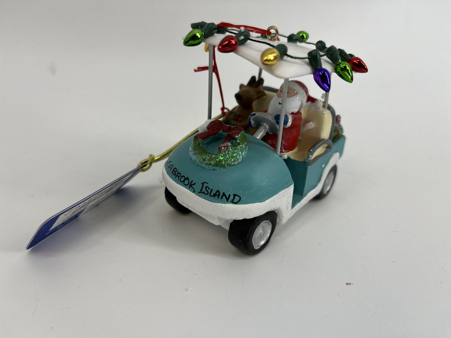 SI Santa in Golf Cart with Lights
