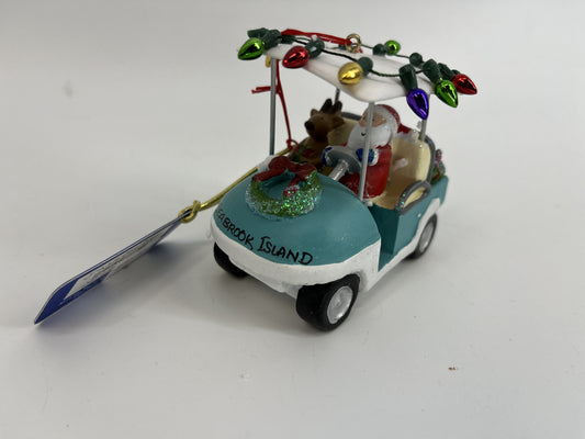SI Santa in Golf Cart with Lights