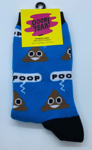 W's Crew Sock - Blu Poop