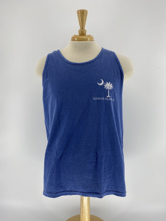 KI Tank Top - Famed Palm/Moon - Pacific Blue