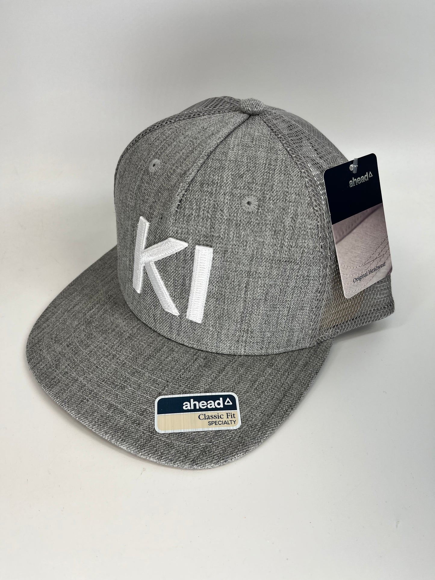 KI Text Hthr Mesh Back Snap Hat